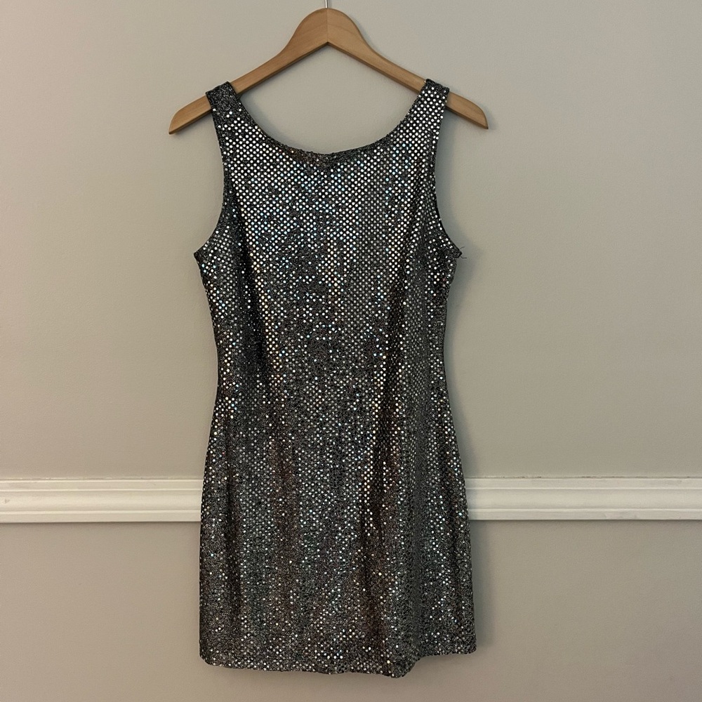 XOXO Sequin Silver Mini Dress